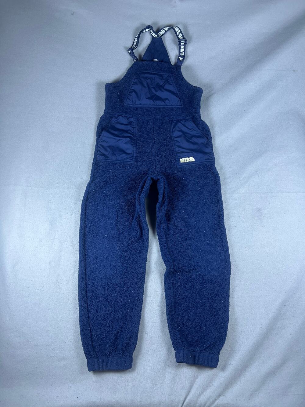 Nike ACG Sherpa Fleece Overalls Youth L Blue Dungarees Bib Pants Plush Winter